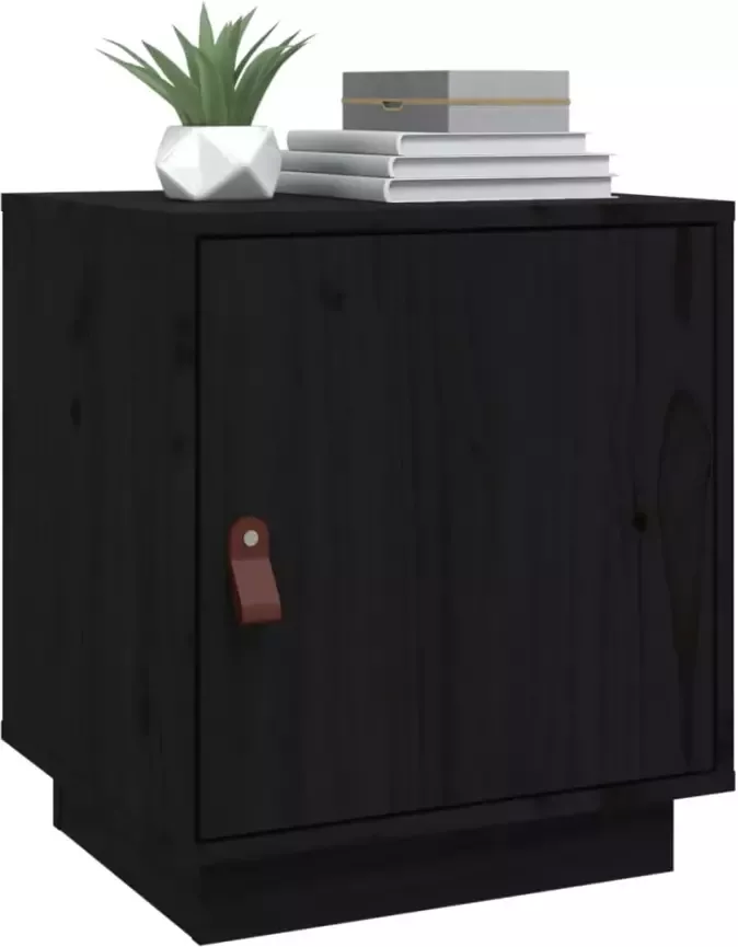 VidaXL -Nachtkastjes-2-st-40x34x45-cm-massief-grenenhout-zwart - Foto 4