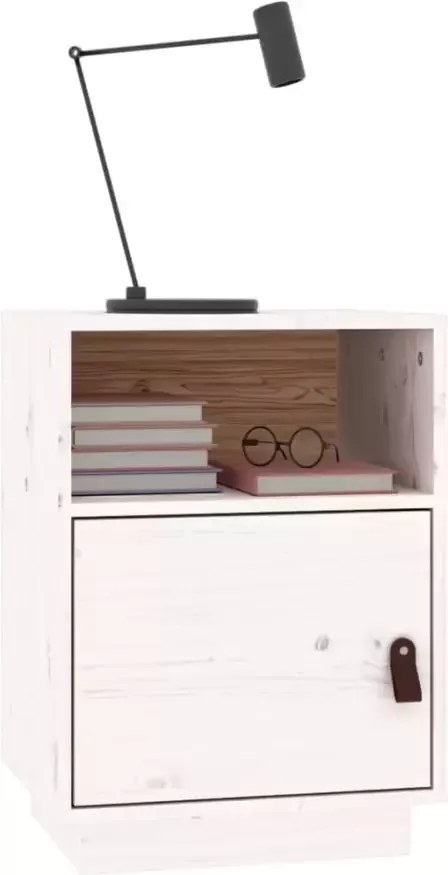 VidaXL -Nachtkastjes-2-st-40x34x55-cm-massief-grenenhout-wit - Foto 4