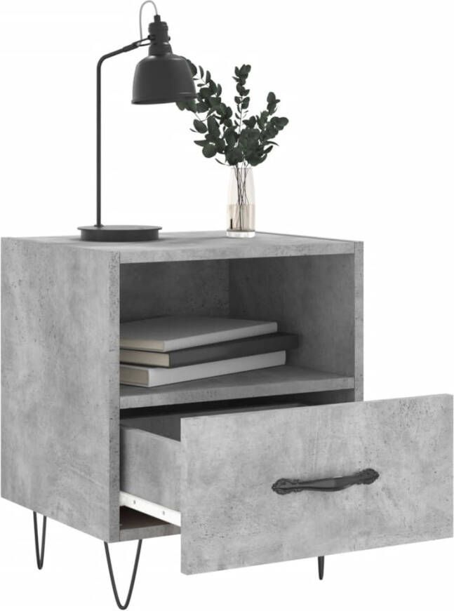 VidaXL -Nachtkastjes-2-st-40x35x47 5-cm-bewerkt-hout-betongrijs - Foto 9