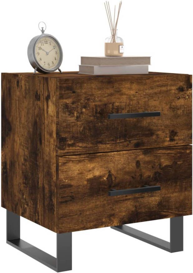 VidaXL -Nachtkastjes-2-st-40x35x47 5-cm-bewerkt-hout-gerookt-eikenkleur - Foto 14