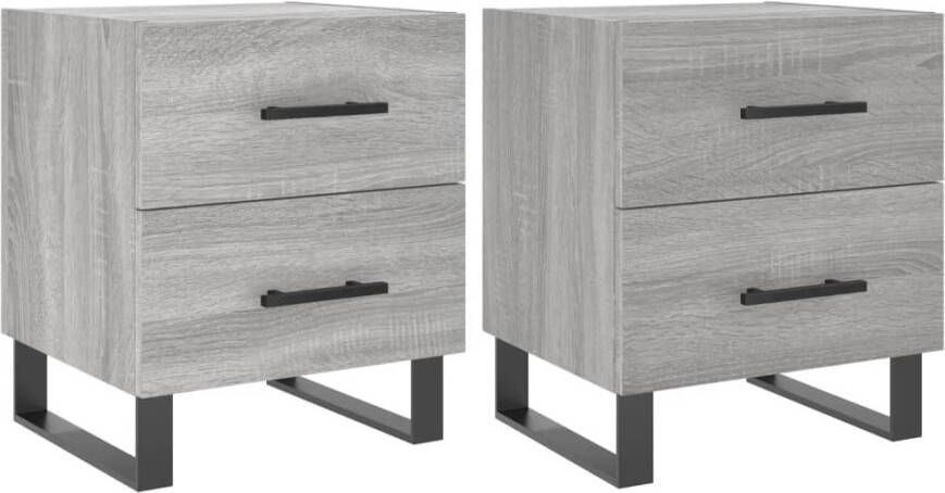 VidaXL -Nachtkastjes-2-st-40x35x47 5-cm-bewerkt-hout-grijs-sonoma-eiken - Foto 16