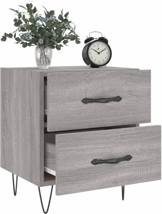 VidaXL -Nachtkastjes-2-st-40x35x47 5-cm-bewerkt-hout-grijs-sonoma-eiken - Foto 9