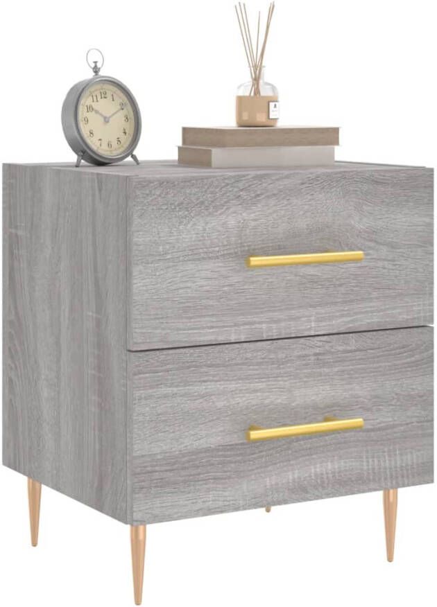 VidaXL -Nachtkastjes-2-st-40x35x47 5-cm-bewerkt-hout-grijs-sonoma-eiken - Foto 12