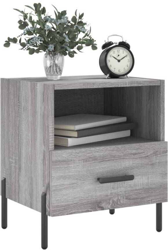 VidaXL -Nachtkastjes-2-st-40x35x47 5-cm-bewerkt-hout-grijs-sonoma-eiken - Foto 7