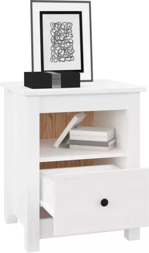 VidaXL -Nachtkastjes-2-st-40x35x49-cm-massief-grenenhout-wit - Foto 3