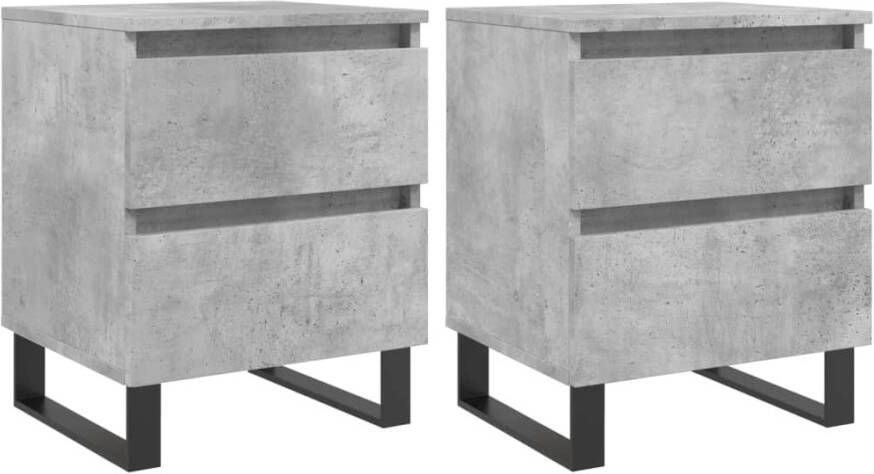 VidaXL -Nachtkastjes-2-st-40x35x50-cm-bewerkt-hout-betongrijs - Foto 8