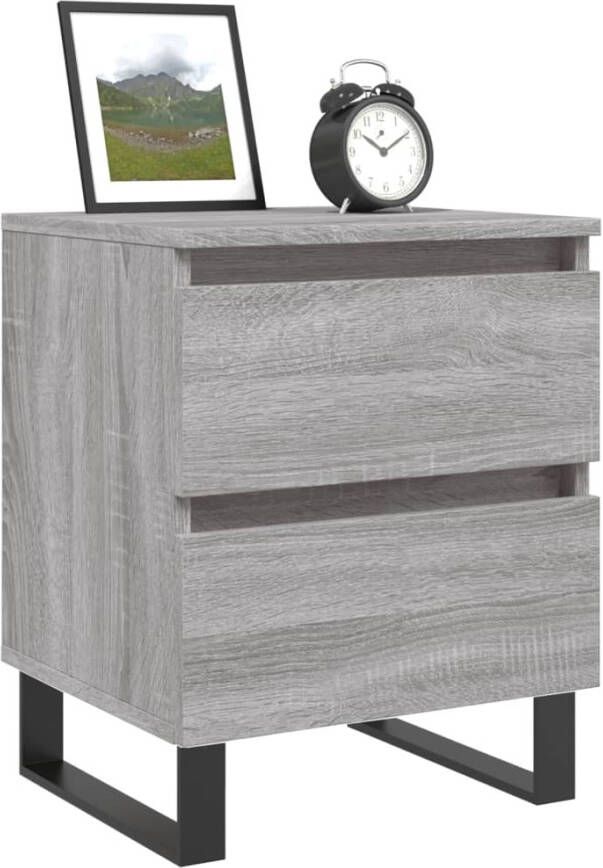 VidaXL -Nachtkastjes-2-st-40x35x50-cm-bewerkt-hout-grijs-sonoma-eiken - Foto 5