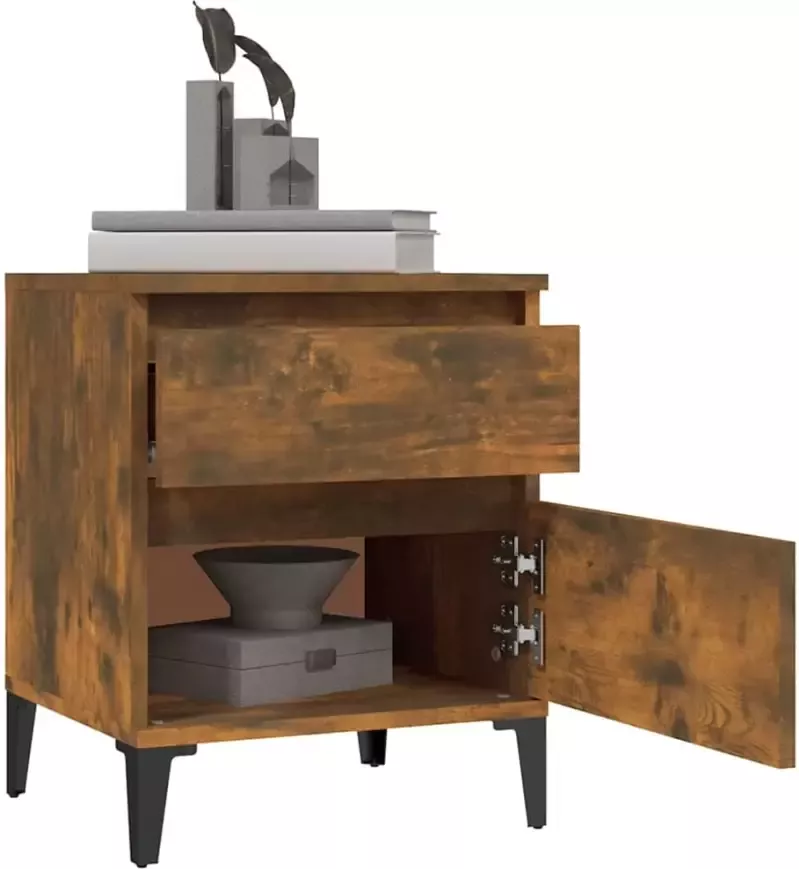 VidaXL -Nachtkastjes-2-st-40x35x50-cm-gerookt-eikenkleurig - Foto 4