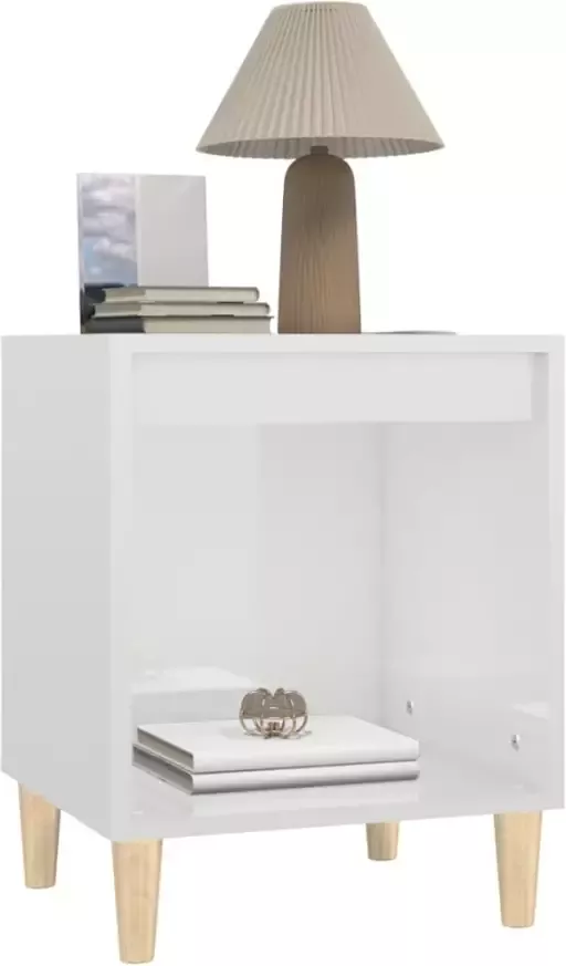 VidaXL -Nachtkastjes-2-st-40x35x50-cm-hoogglans-wit - Foto 4