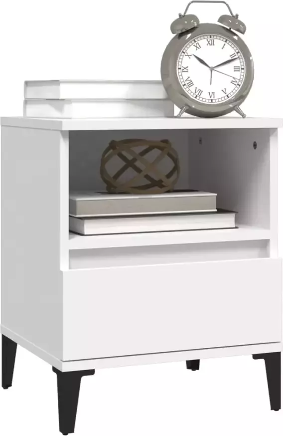 VidaXL -Nachtkastjes-2-st-40x35x50-cm-wit - Foto 4