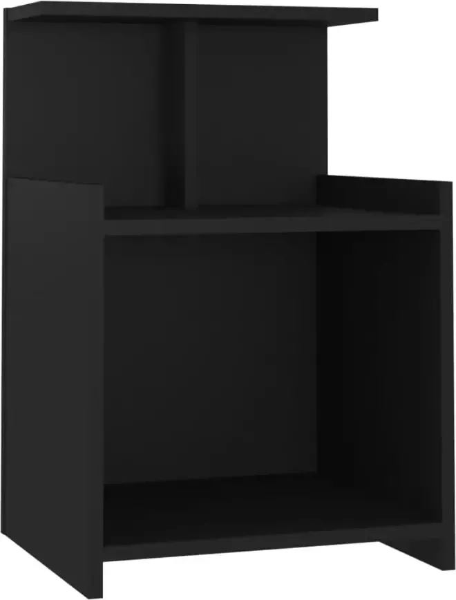 VidaXL -Nachtkastjes-2-st-40x35x60-cm-bewerkt-hout-zwart - Foto 3