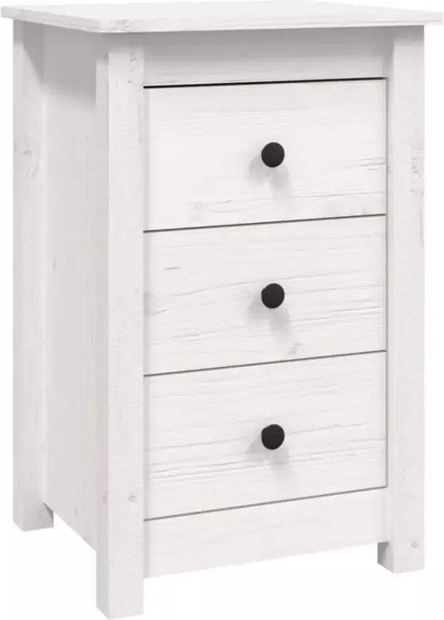VidaXL -Nachtkastjes-2-st-40x35x61 5-cm-massief-grenenhout-wit - Foto 5