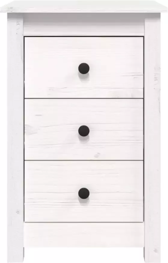 VidaXL -Nachtkastjes-2-st-40x35x61 5-cm-massief-grenenhout-wit - Foto 4