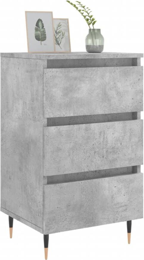 VidaXL -Nachtkastjes-2-st-40x35x69-cm-bewerkt-hout-betongrijs - Foto 5