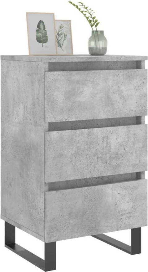 VidaXL -Nachtkastjes-2-st-40x35x69-cm-bewerkt-hout-betongrijs - Foto 6