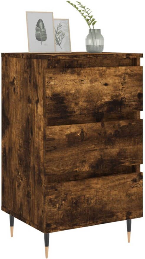 VidaXL -Nachtkastjes-2-st-40x35x69-cm-bewerkt-hout-gerookt-eikenkleurig - Foto 5