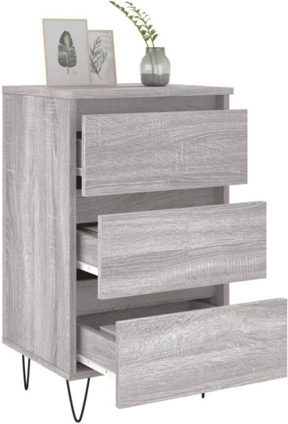 VidaXL -Nachtkastjes-2-st-40x35x69-cm-bewerkt-hout-grijs-sonoma-eiken - Foto 6