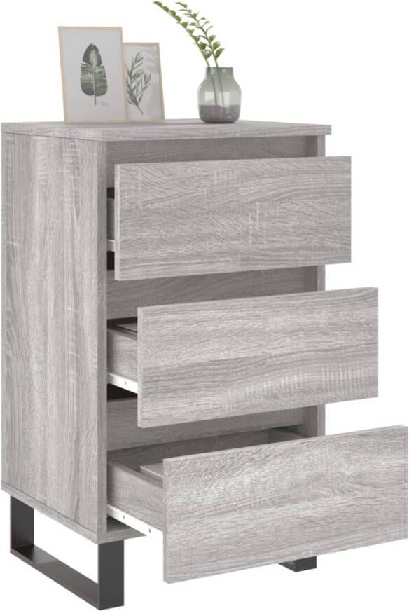 VidaXL -Nachtkastjes-2-st-40x35x69-cm-bewerkt-hout-grijs-sonoma-eiken - Foto 4