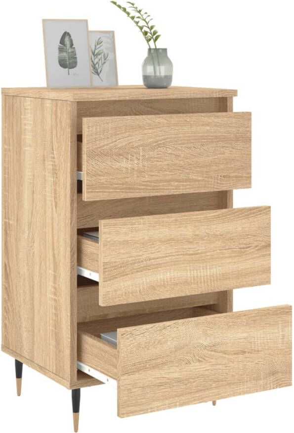 VidaXL -Nachtkastjes-2-st-40x35x69-cm-bewerkt-hout-sonoma-eikenkleurig - Foto 4