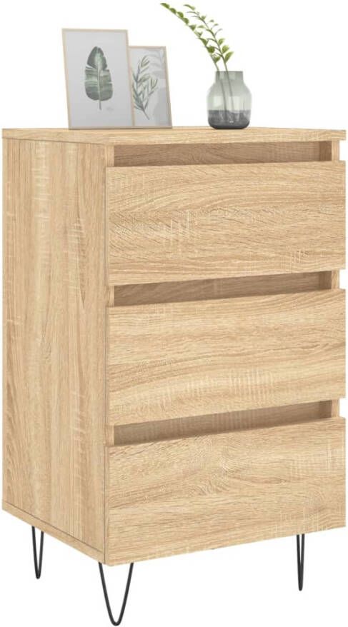 VidaXL -Nachtkastjes-2-st-40x35x69-cm-bewerkt-hout-sonoma-eikenkleurig - Foto 6