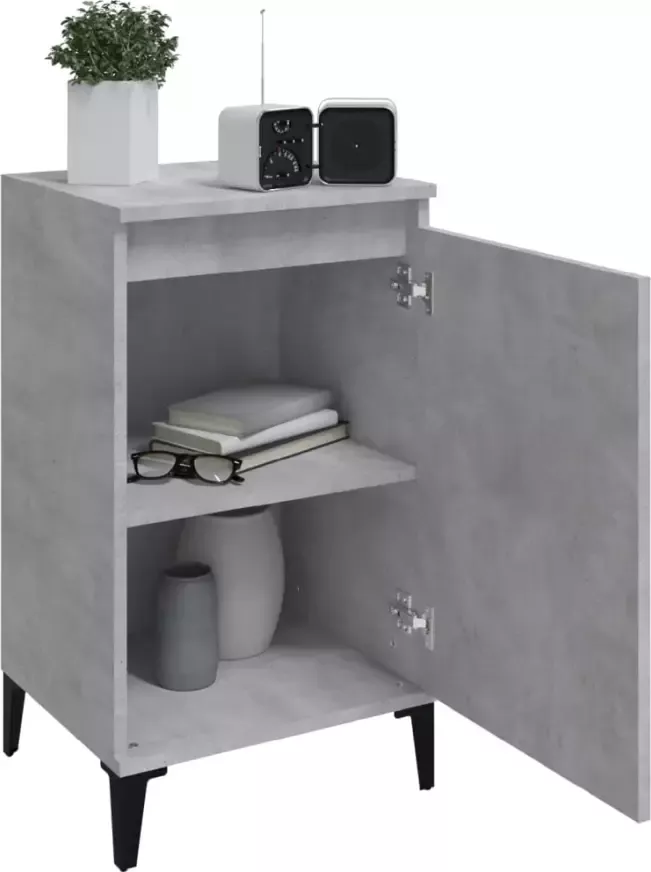 VidaXL -Nachtkastjes-2-st-40x35x70-cm-bewerkt-hout-betongrijs - Foto 5