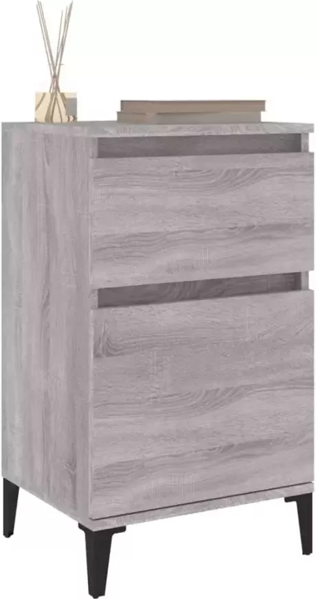 VidaXL -Nachtkastjes-2-st-40x35x70-cm-bewerkt-hout-grijs-sonoma-eiken - Foto 5