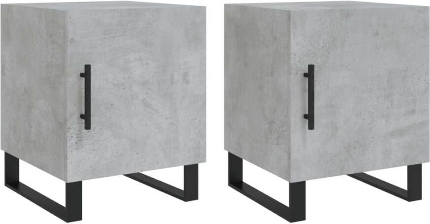 VidaXL -Nachtkastjes-2-st-40x40x50-cm-bewerkt-hout-betongrijs - Foto 13