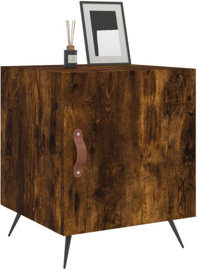 VidaXL -Nachtkastjes-2-st-40x40x50-cm-bewerkt-hout-gerookt-eikenkleurig - Foto 4