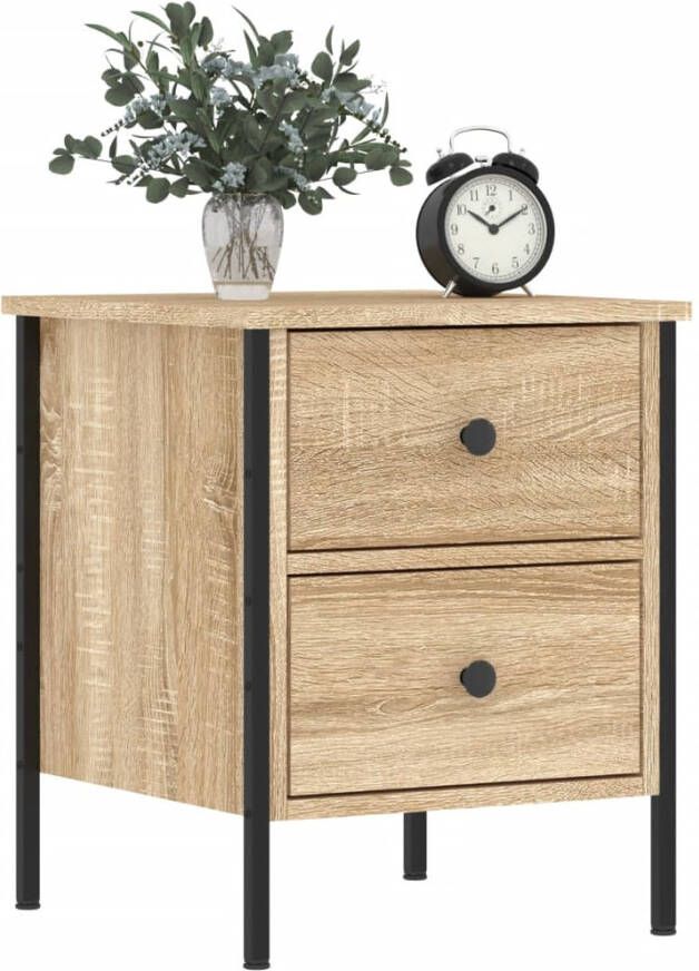 VidaXL -Nachtkastjes-2-st-40x42x50-cm-bewerkt-hout-sonoma-eikenkleurig