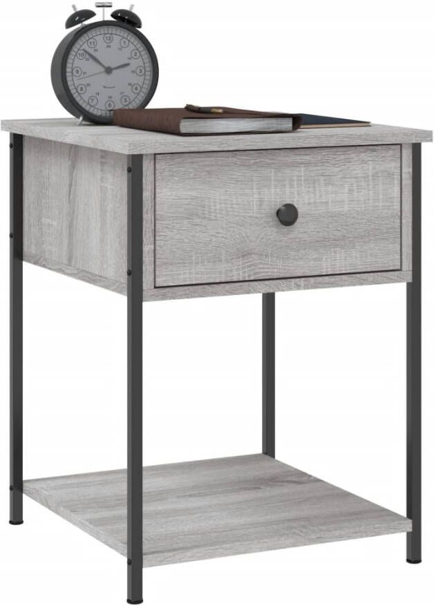 VidaXL -Nachtkastjes-2-st-44x45x58-cm-bewerkt-hout-grijs-sonoma-eiken - Foto 4