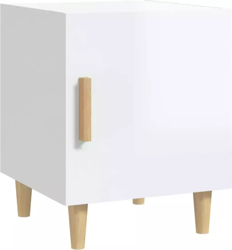 VidaXL -Nachtkastjes-2-st-bewerkt-hout-hoogglans-wit - Foto 4