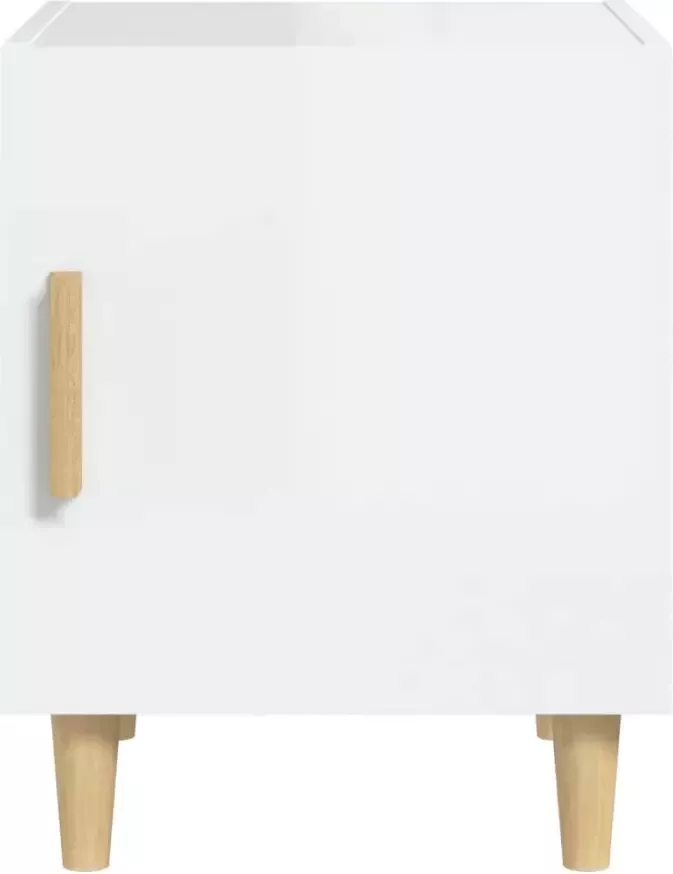 VidaXL -Nachtkastjes-2-st-bewerkt-hout-hoogglans-wit - Foto 3