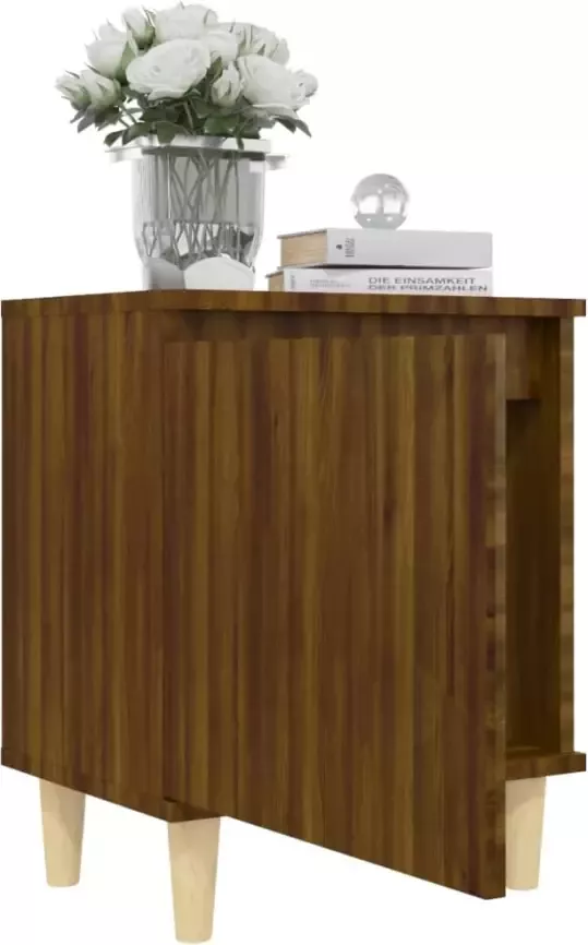 VidaXL Nachtkastjes 2 st met houten poten 40x30x50 cm bruin eikenkleur - Foto 2