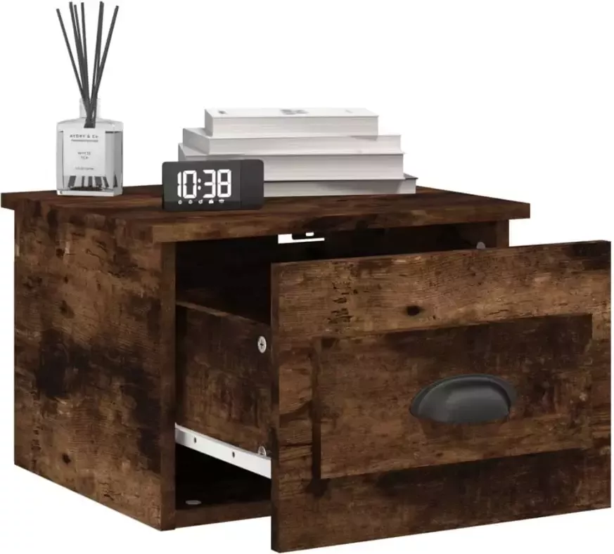 VidaXL -Nachtkastjes-2-st-wandgemonteerd-41 5x36x28-cm-gerookt-eiken - Foto 4