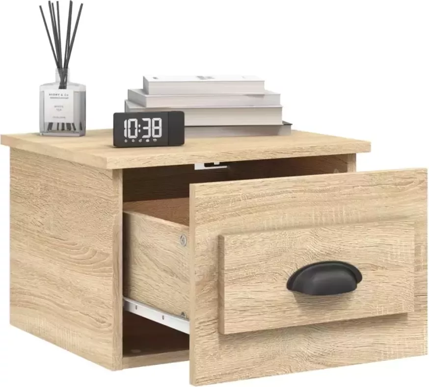 VidaXL -Nachtkastjes-2-st-wandgemonteerd-41 5x36x28-cm-sonoma-eiken - Foto 3