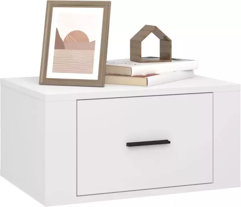 VidaXL -Nachtkastjes-2-st-wandgemonteerd-50x36x25-cm-wit - Foto 4