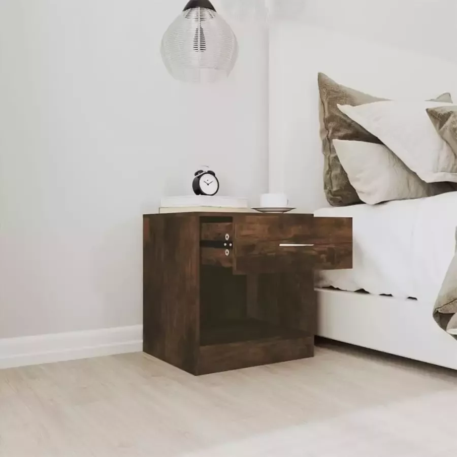 VidaXL -Nachtkastjes-met-lade-2-st-gerookt-eikenkleurig - Foto 2