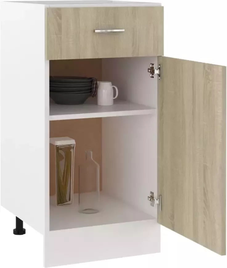 VidaXL -Onderkast-met-lade-40x46x81 5-cm-spaanplaat-sonoma-eikenkleurig - Foto 2