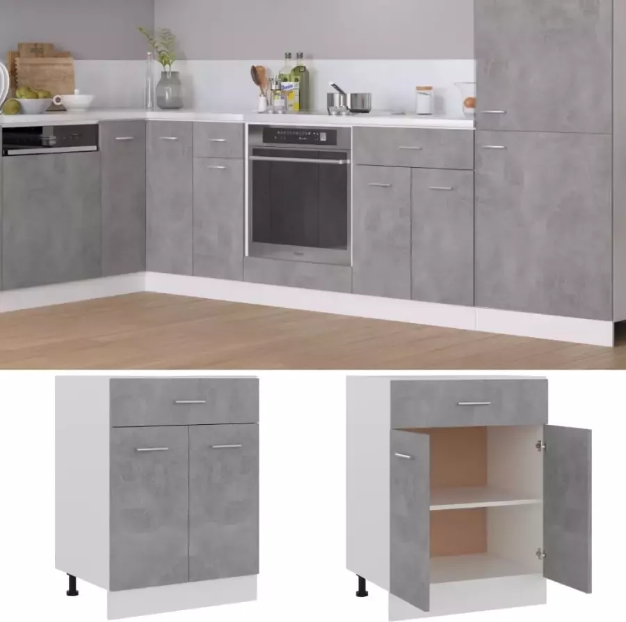VidaXL -Onderkast-met-lade-60x46x81 5-cm-bewerkt-hout-betongrijs