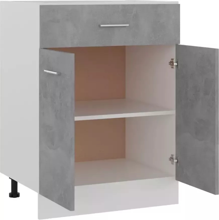VidaXL -Onderkast-met-lade-60x46x81 5-cm-bewerkt-hout-betongrijs - Foto 3