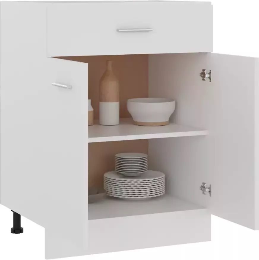 VidaXL Onderkast met lade Lyon 60x46x81 5 cm bewerkt hout wit - Foto 1
