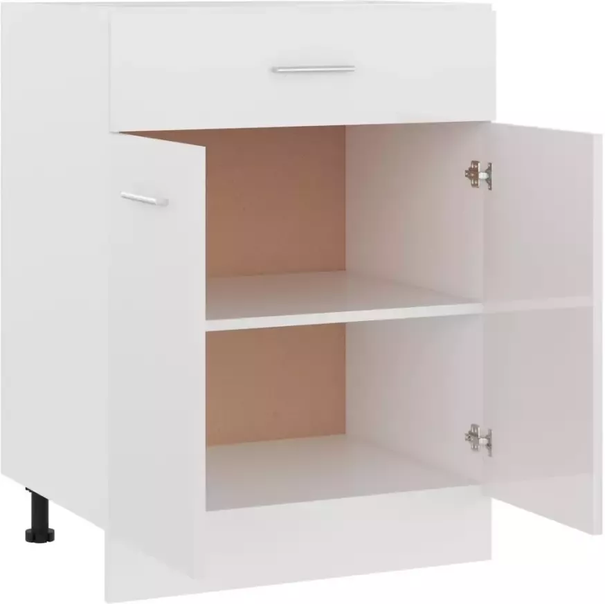 VidaXL Onderkast met lade Lyon 60x46x81 5cm bewerkt hout hoogglans wit