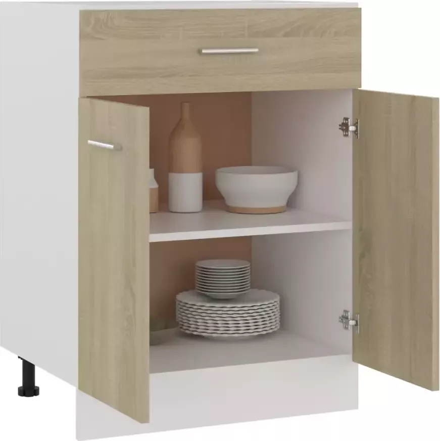 VidaXL -Onderkast-met-lade-60x46x81 5-cm-bewerkt-hout-sonoma-eikenkleur - Foto 5