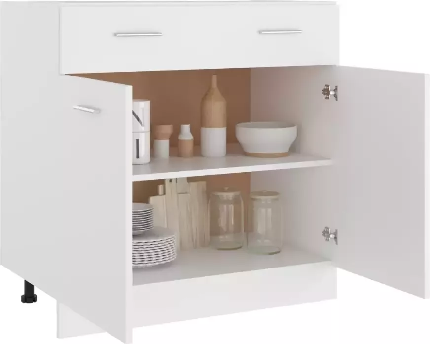 VidaXL Onderkast met lade Lyon 80x46x81 5 cm bewerkt hout wit - Foto 4