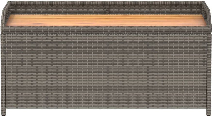 VIDAXL Opbergbank 100x50x52 cm poly rattan en acaciahout grijs - Foto 3
