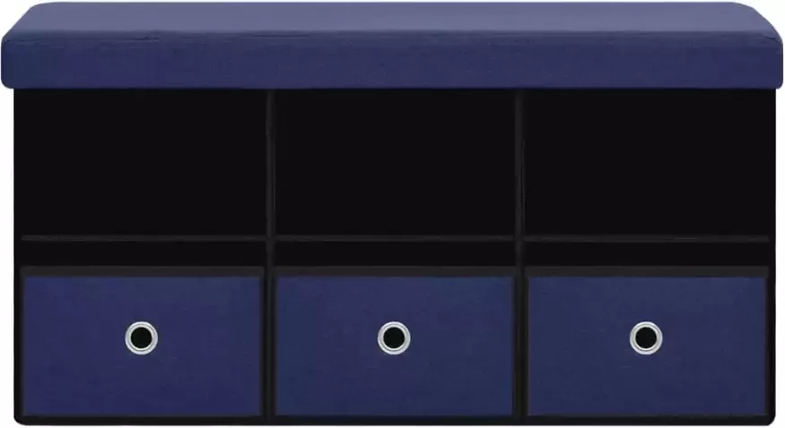 VidaXL -Opbergbank-inklapbaar-76x38x38-cm-kunstlinnen-blauw - Foto 3