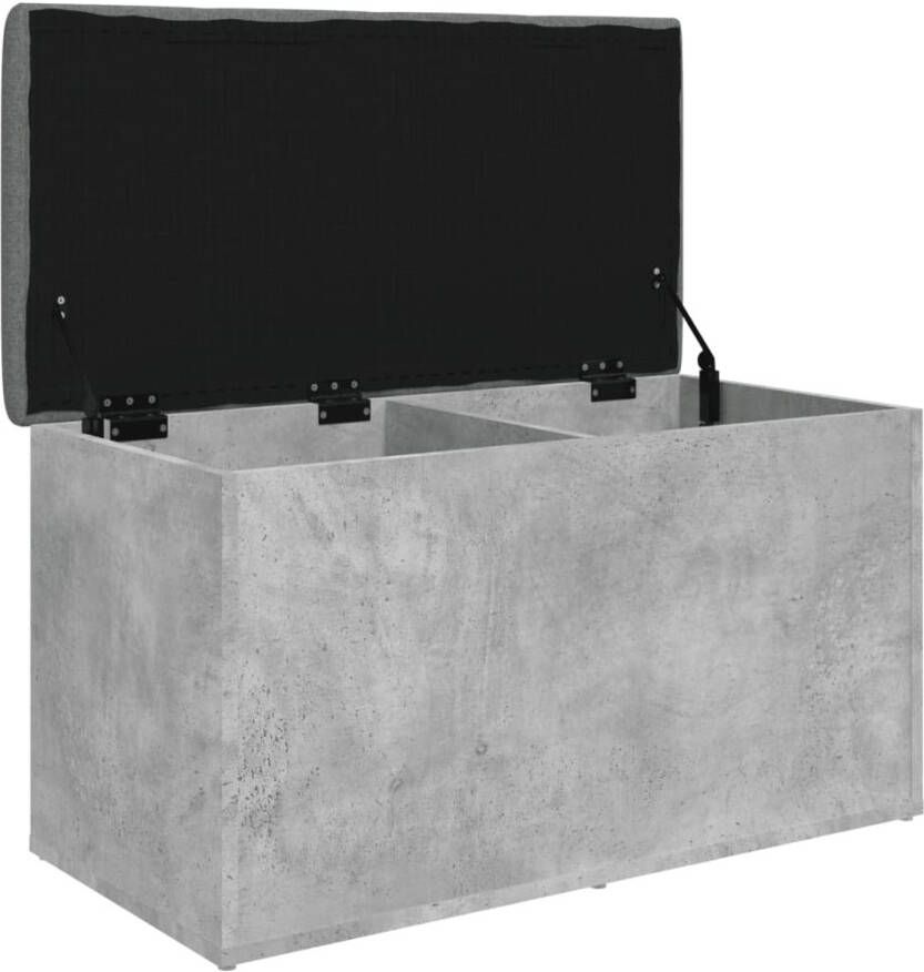 VidaXL -Opbergbankje-82x42x45-cm-bewerkt-hout-betongrijs - Foto 2