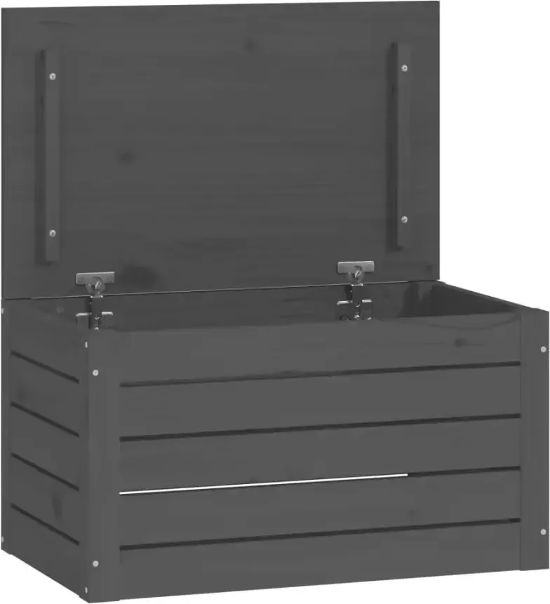 VidaXL -Opbergbox-grijs-59 5x36 5x33-cm-massief-grenenhout - Foto 5