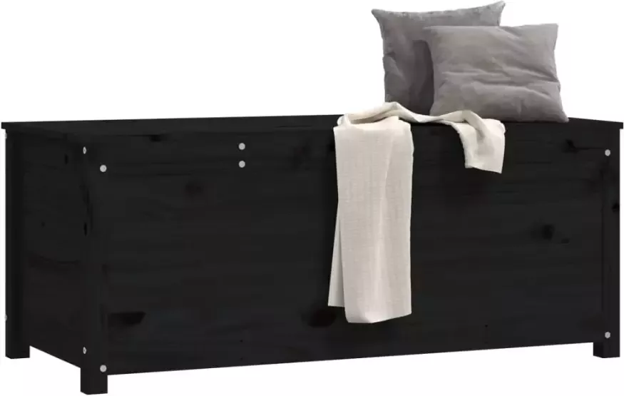 VidaXL -Opbergbox-zwart-110x50x45 5-cm-massief-grenenhout - Foto 4