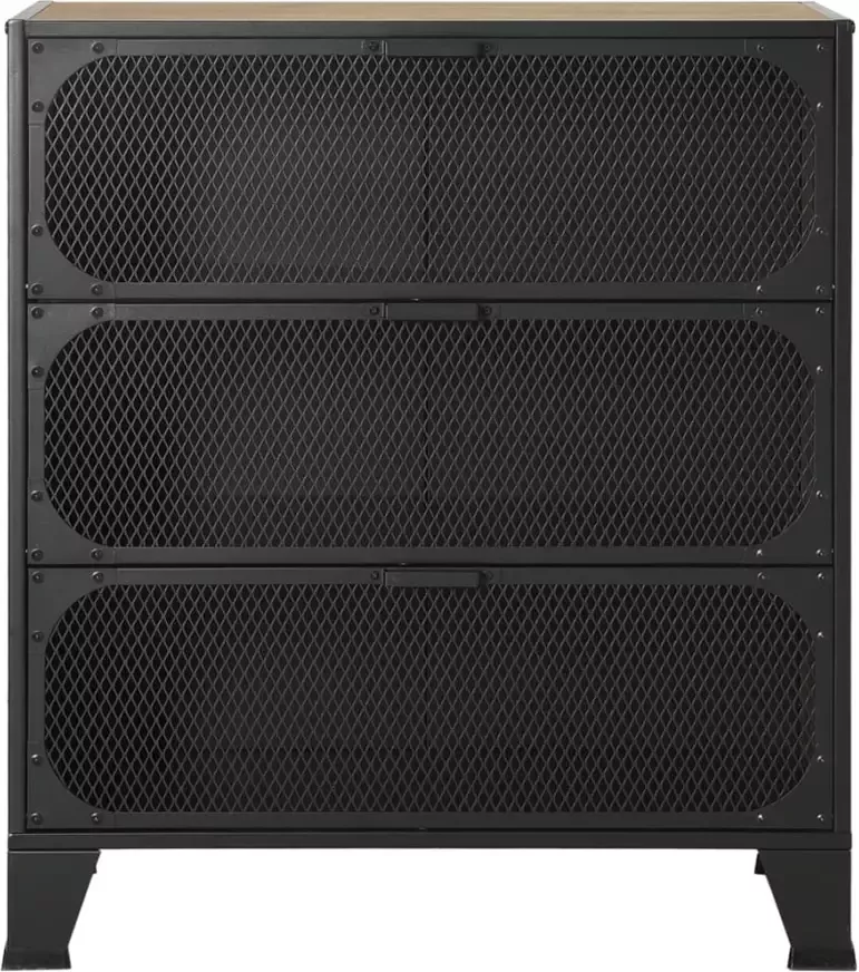 VidaXL -Opbergkast-72x36x82-cm-metaal-en-MDF-rustiek-bruin - Foto 4